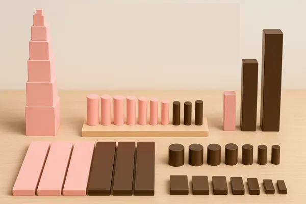 Guia Completo dos Materiais Sensoriais Rosa e Marrom para a Discriminação Visual de Crianças Pequenas