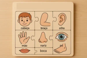 O Momento Certo de Apresentar o Quebra-Cabeça de Partes do Corpo para o Desenvolvimento da Linguagem