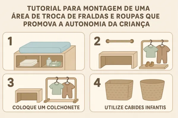 Tutorial para Montagem de uma Área de Troca de Fraldas e Roupas que Promova a Autonomia da Criança